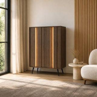 LUMA OAK MINI wysoka komoda 93,5 cm z oświetleniem LED — zdjęcie 3