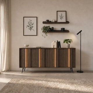 LUMA OAK LONG Komoda czterodrzwiowa z oświetleniem LED — zdjęcie 2