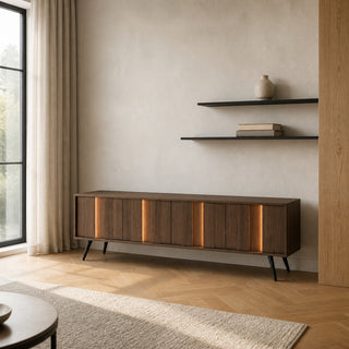 LUMA OAK LONG XL Komoda czterodrzwiowa z oświetleniem LED — zdjęcie 3