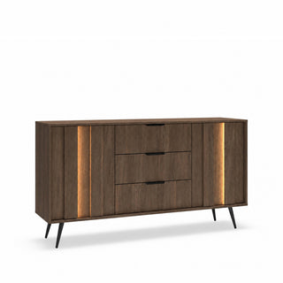 LUMA OAK MEDIUM Komoda z trzema szufladami i LED — zdjęcie 1