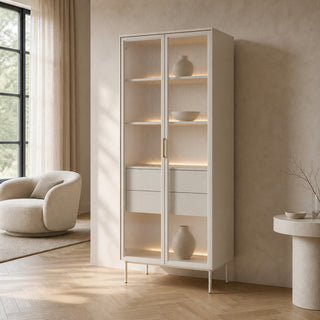 SOLA WHITE Witryna dwudrzwiowa Kaszmir z LED — zdjęcie 2