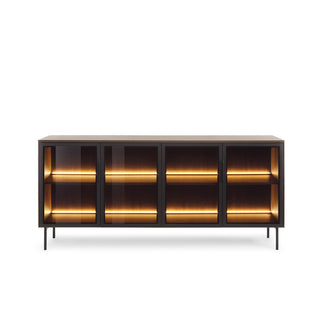 SOLA OAK MEDIUM Witryna niska czterodrzwiowa Dąb Dunin LED — zdjęcie 3