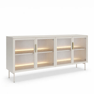 SOLA WHITE MEDIUM niska witryna kaszmirowa z LED — zdjęcie 1