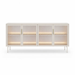 SOLA WHITE MEDIUM niska witryna kaszmirowa z LED — zdjęcie 3