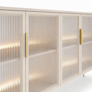 SOLA WHITE MEDIUM niska witryna kaszmirowa z LED — zdjęcie 5