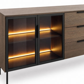 LUMA OAK Witryna niska z 3 szufladami Dąb Dunin — zdjęcie 5