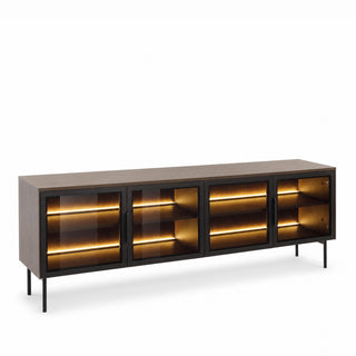 LUMA LONG OAK niska witryna z LED 181,3 cm — zdjęcie 1