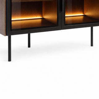 LUMA LONG OAK niska witryna z LED 181,3 cm — zdjęcie 4