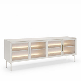 LUMA LONG WHITE niska witryna z LED 181,3 cm — zdjęcie 1