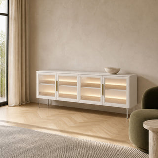 LUMA LONG WHITE niska witryna z LED 181,3 cm — zdjęcie 2