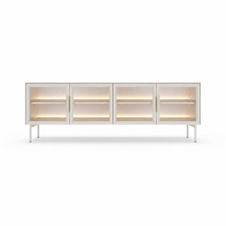 LUMA LONG WHITE niska witryna z LED 181,3 cm — zdjęcie 3
