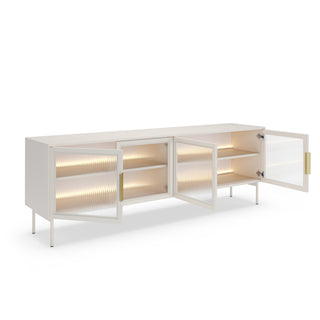 LUMA LONG WHITE niska witryna z LED 181,3 cm — zdjęcie 4