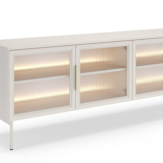 LUMA LONG WHITE niska witryna z LED 181,3 cm — zdjęcie 5